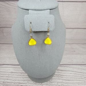 Small lightweight bright yellow earrings